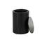 21.25" Black Wood Handmade Ribbed Side End Accent Table with Slatted Base